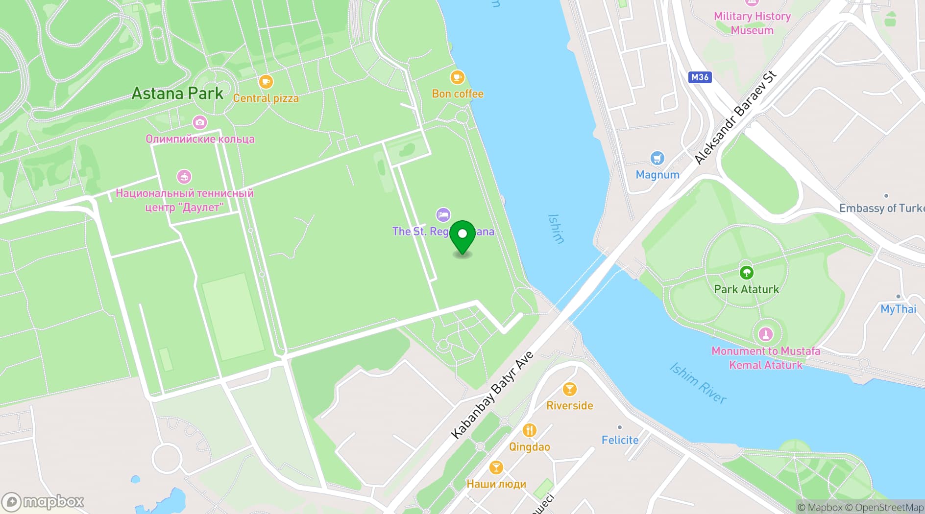 Map showing The St. Regis Astana