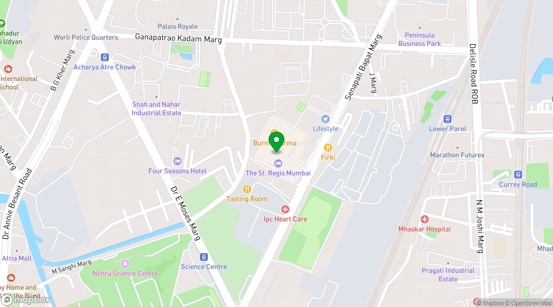 Map showing The St. Regis Mumbai