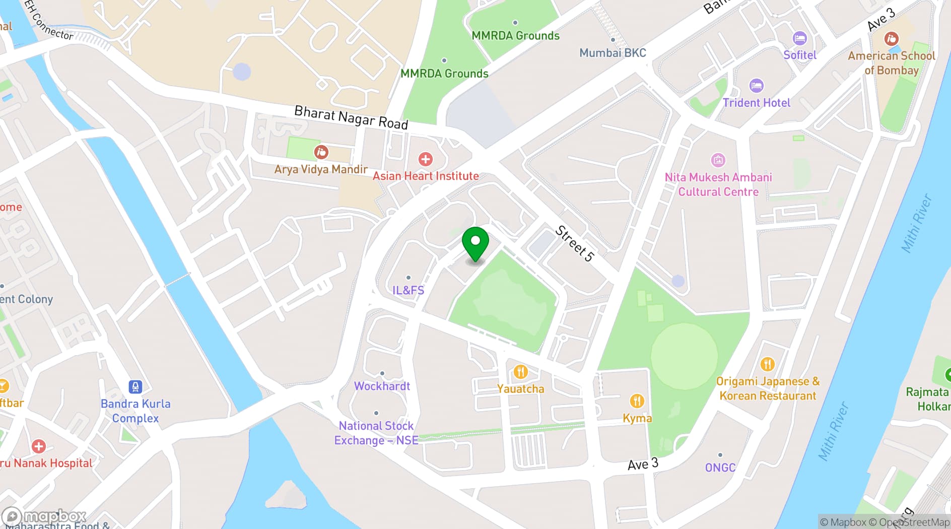Map showing The Executive Centre