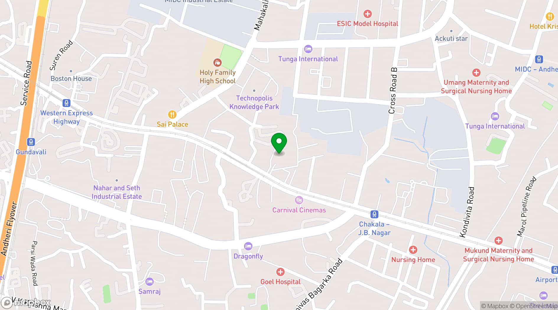 Map showing Courtyard Mumbai International Airport