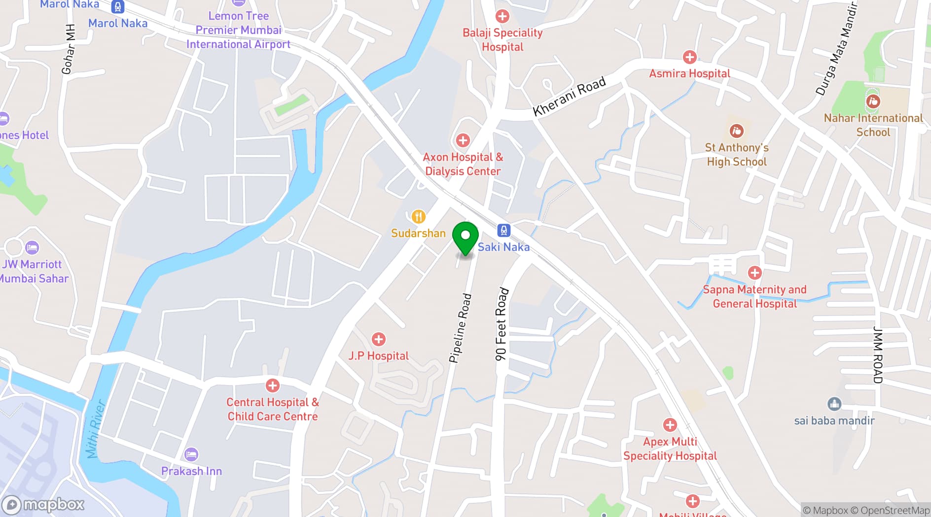 Map showing Holiday Inn Mumbai International Airport