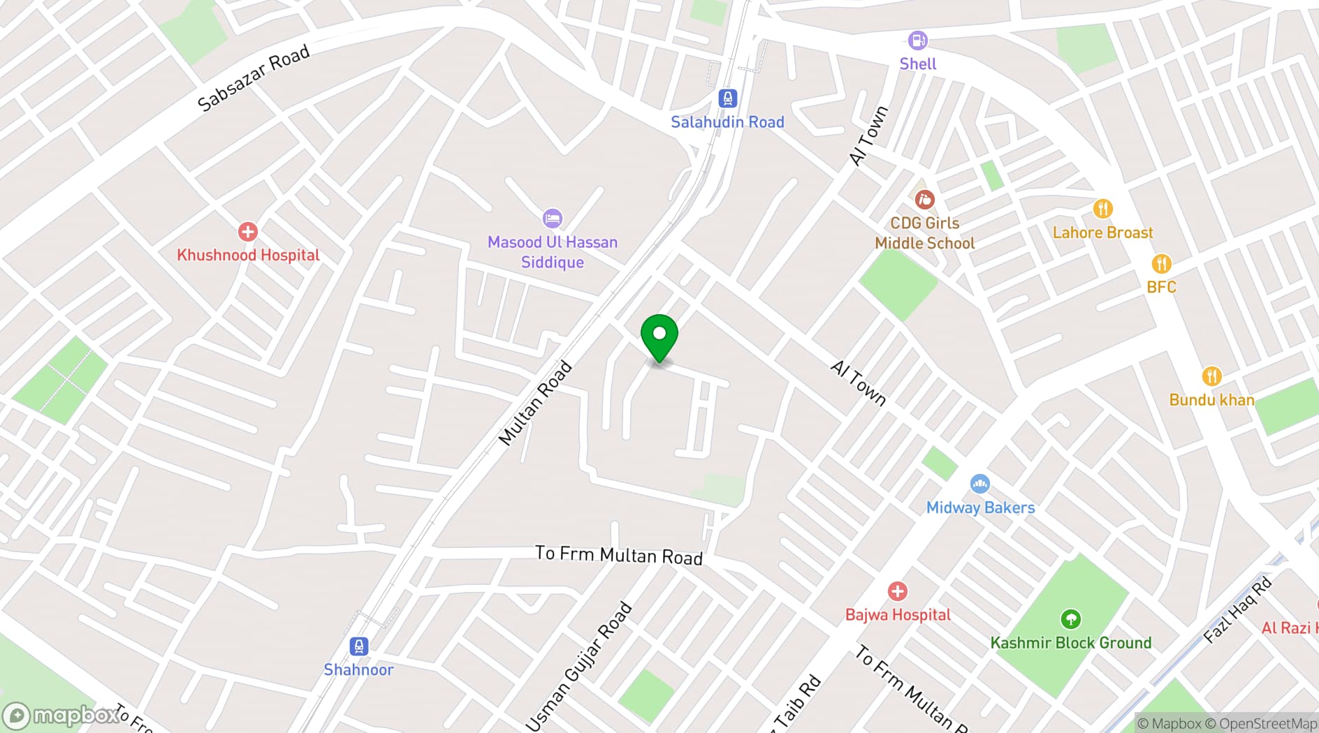 Map showing Iqbal Town Campus