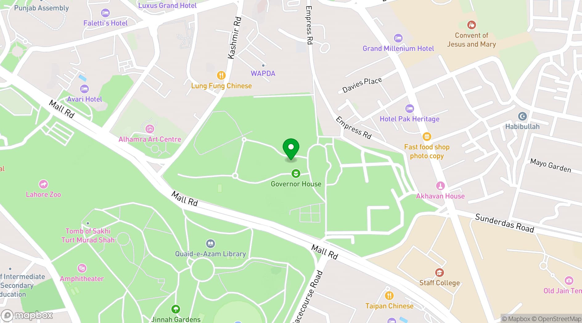 Map showing Governor's House