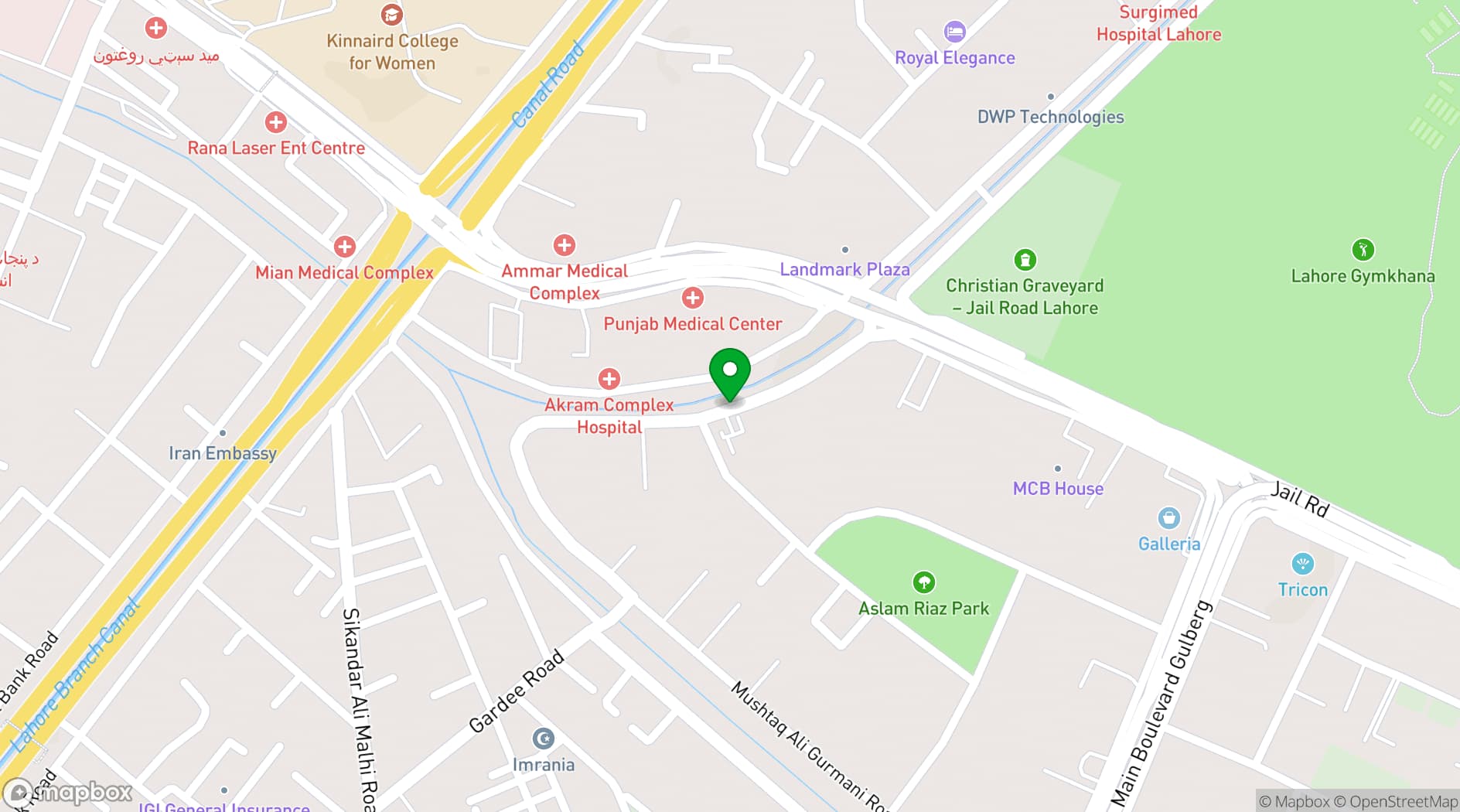 Map showing Shalimar Tower Hotel