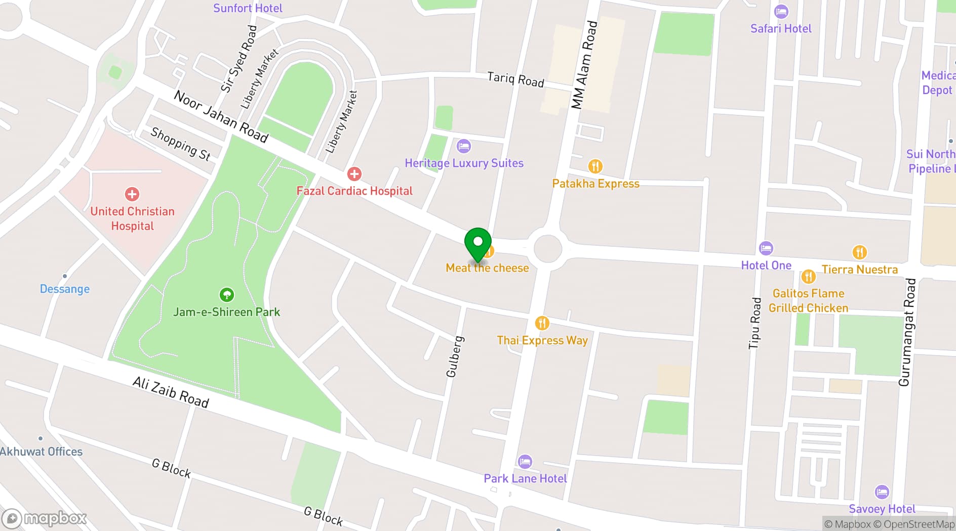Map showing Indigo Hotel