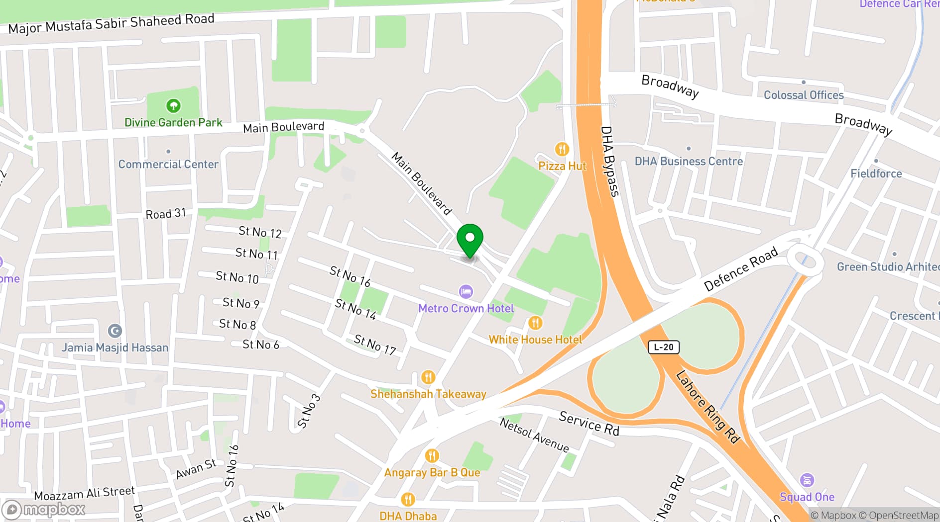 Map showing VenueHub