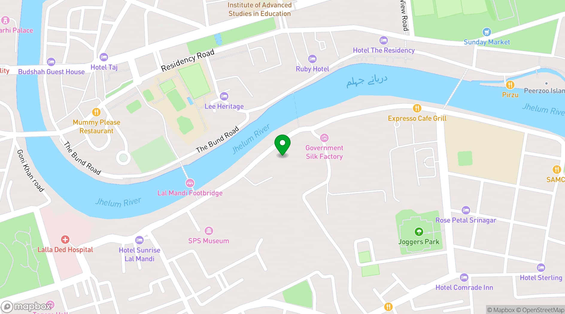 Map showing Radisson Collection Hotel & Spa, Riverfront Srinagar