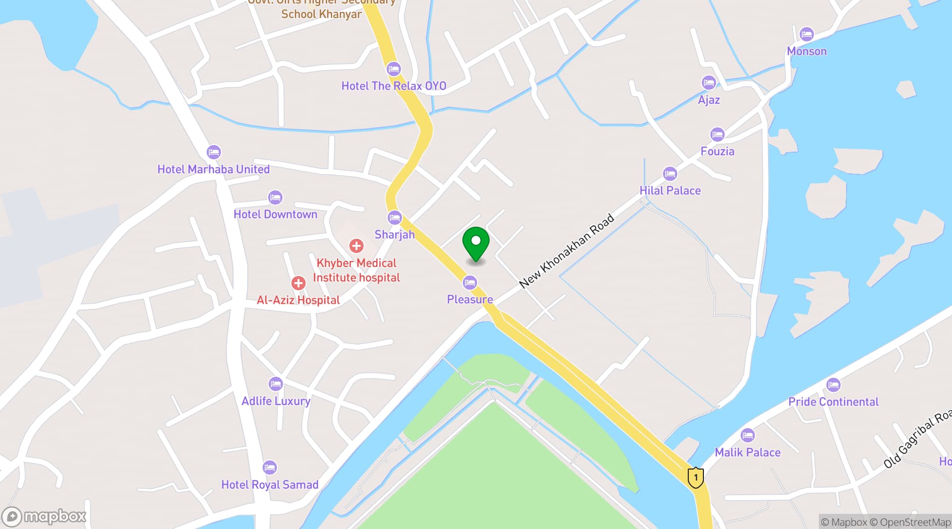 Map showing Hotel The Residency
