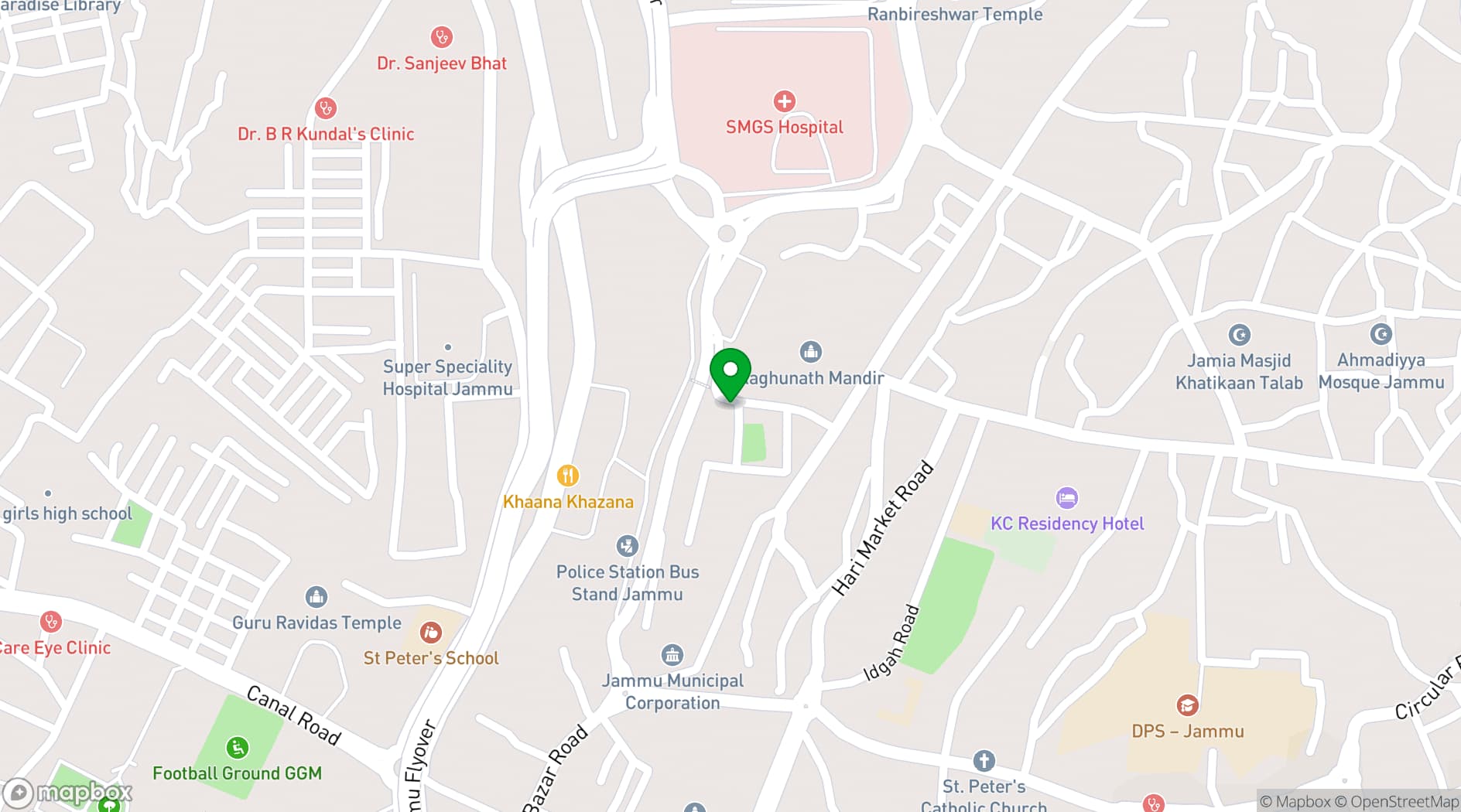Map showing OYO Hotel City Heart