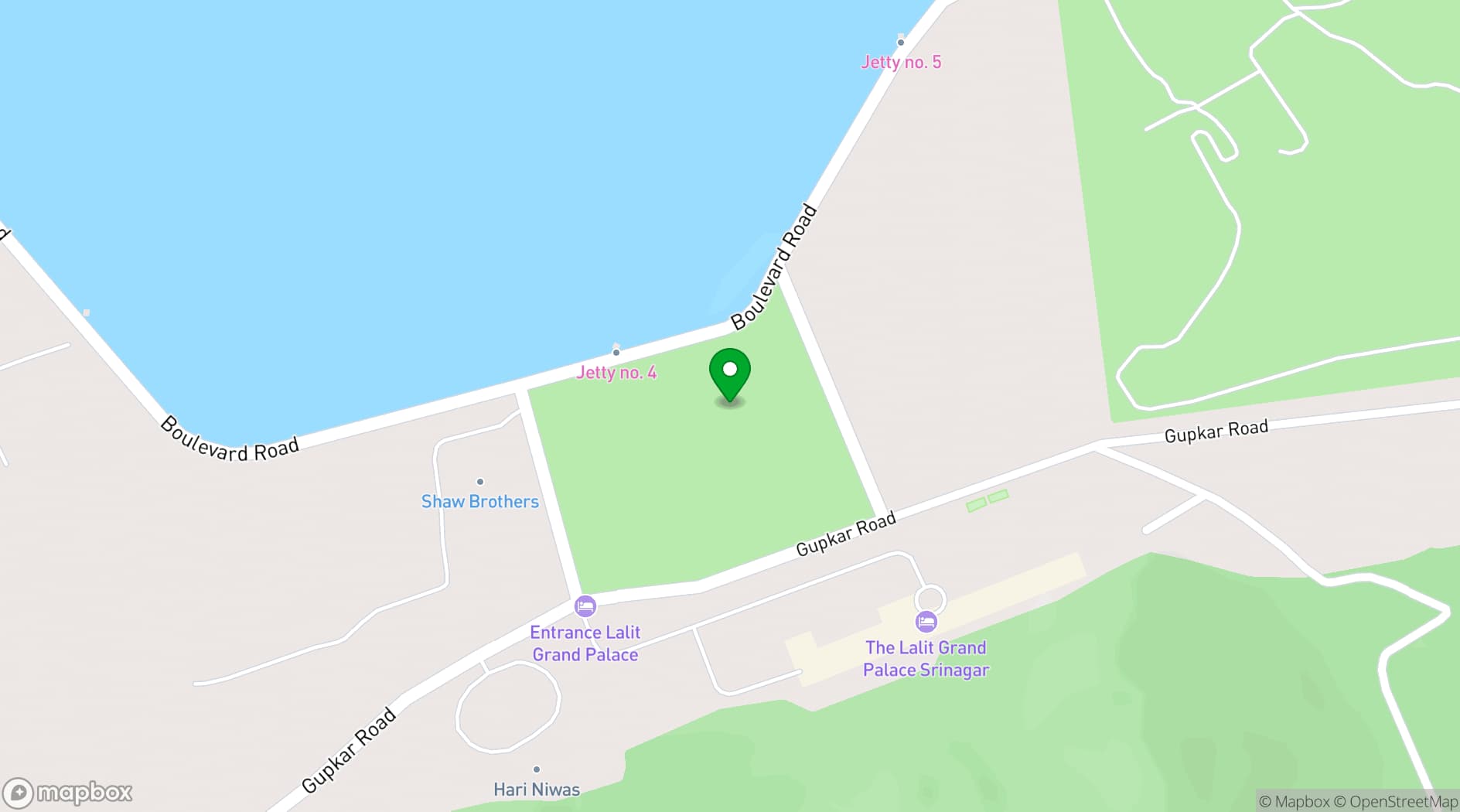 Map showing Golden Tulip Srinagar