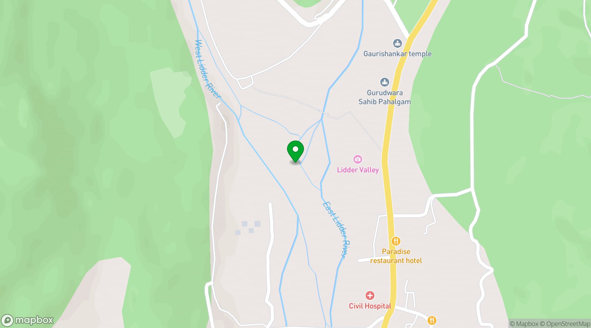Map showing The Chinar Pahalgam