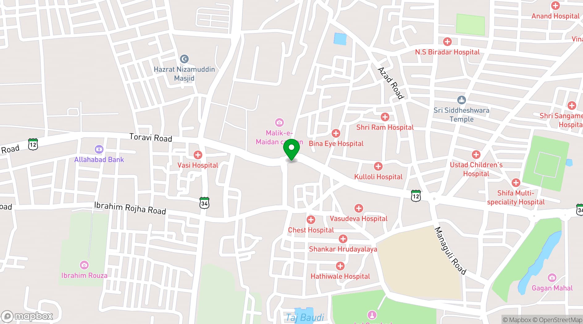 Map showing ZaiQa Restaurant