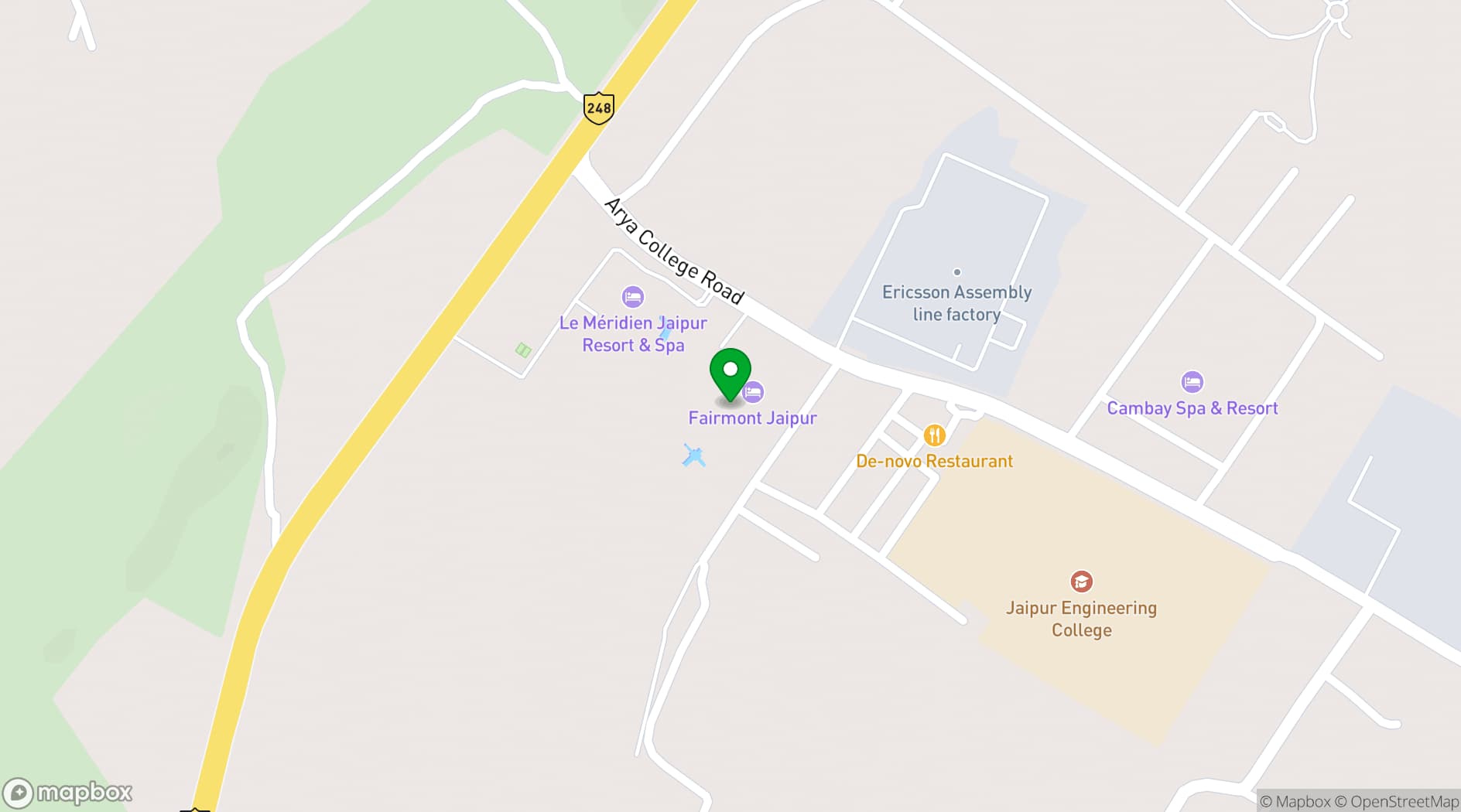 Map showing Fairmont Jaipur