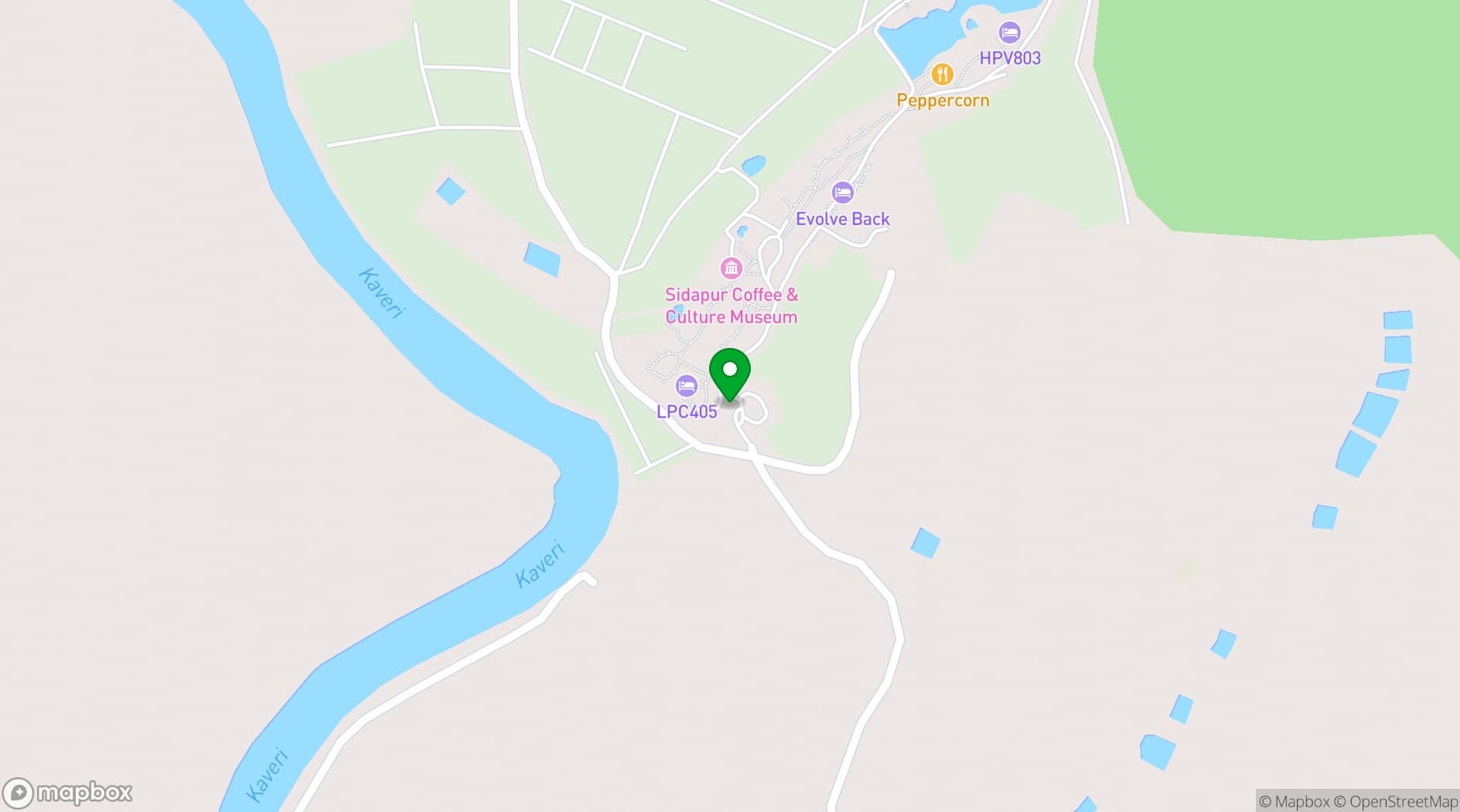 Map showing Evolve Back