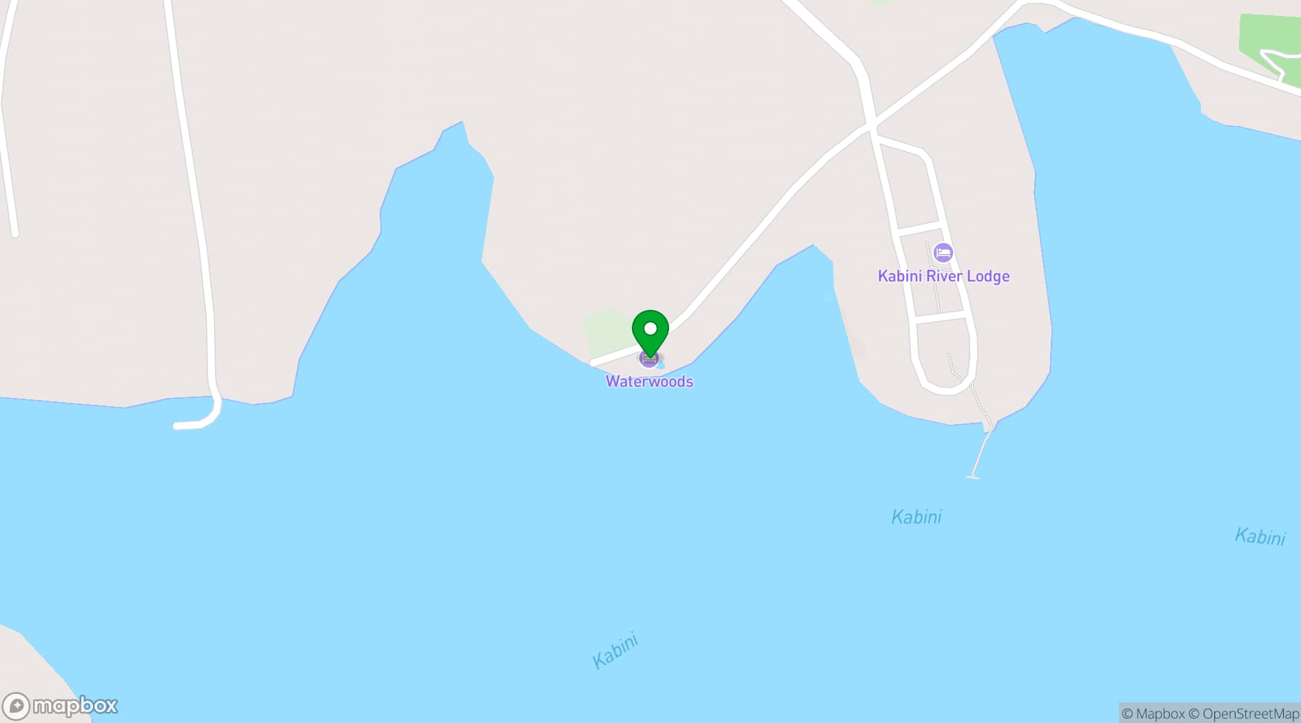 Map showing Waterwoods Lodge