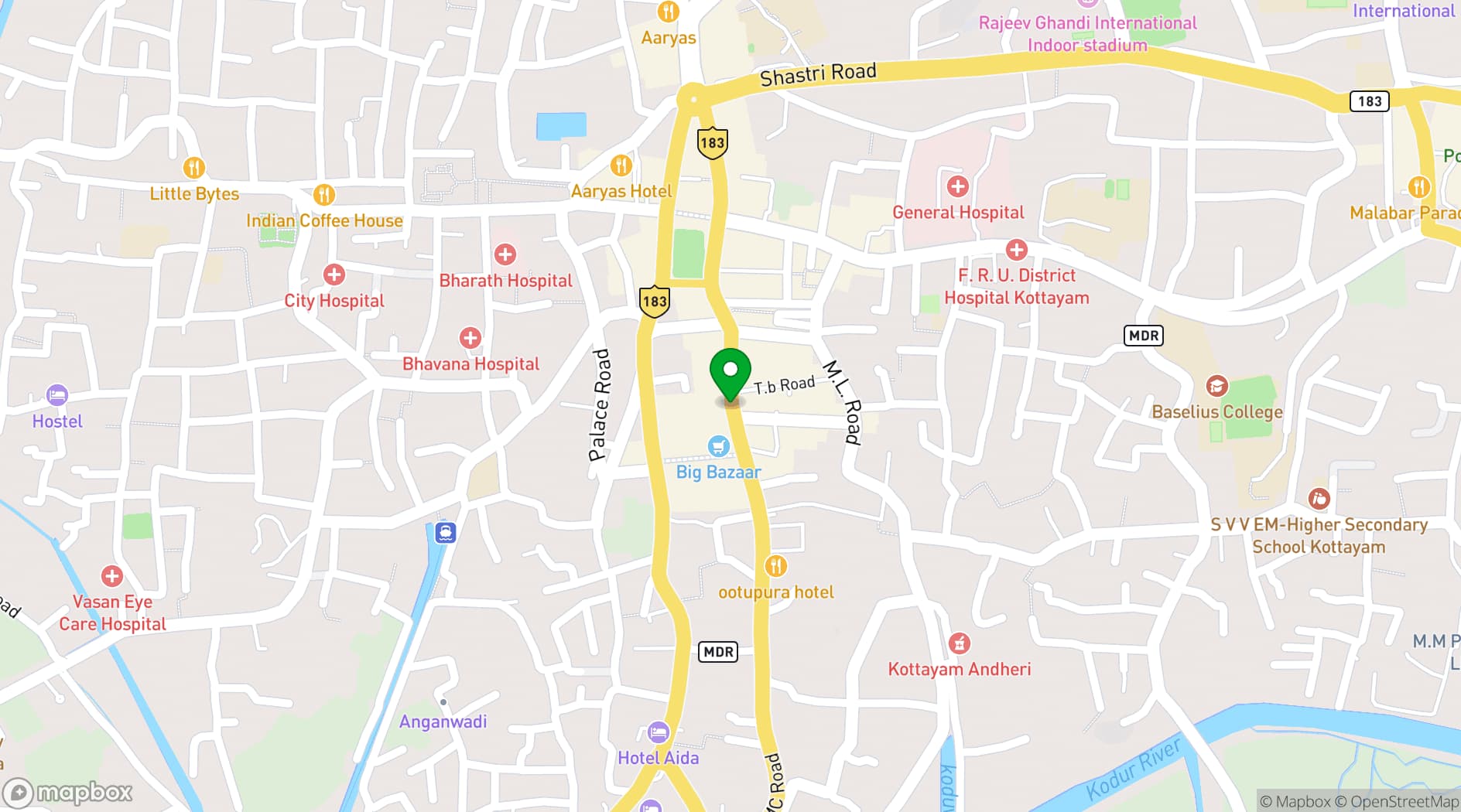 Map showing Hotel Arcadia