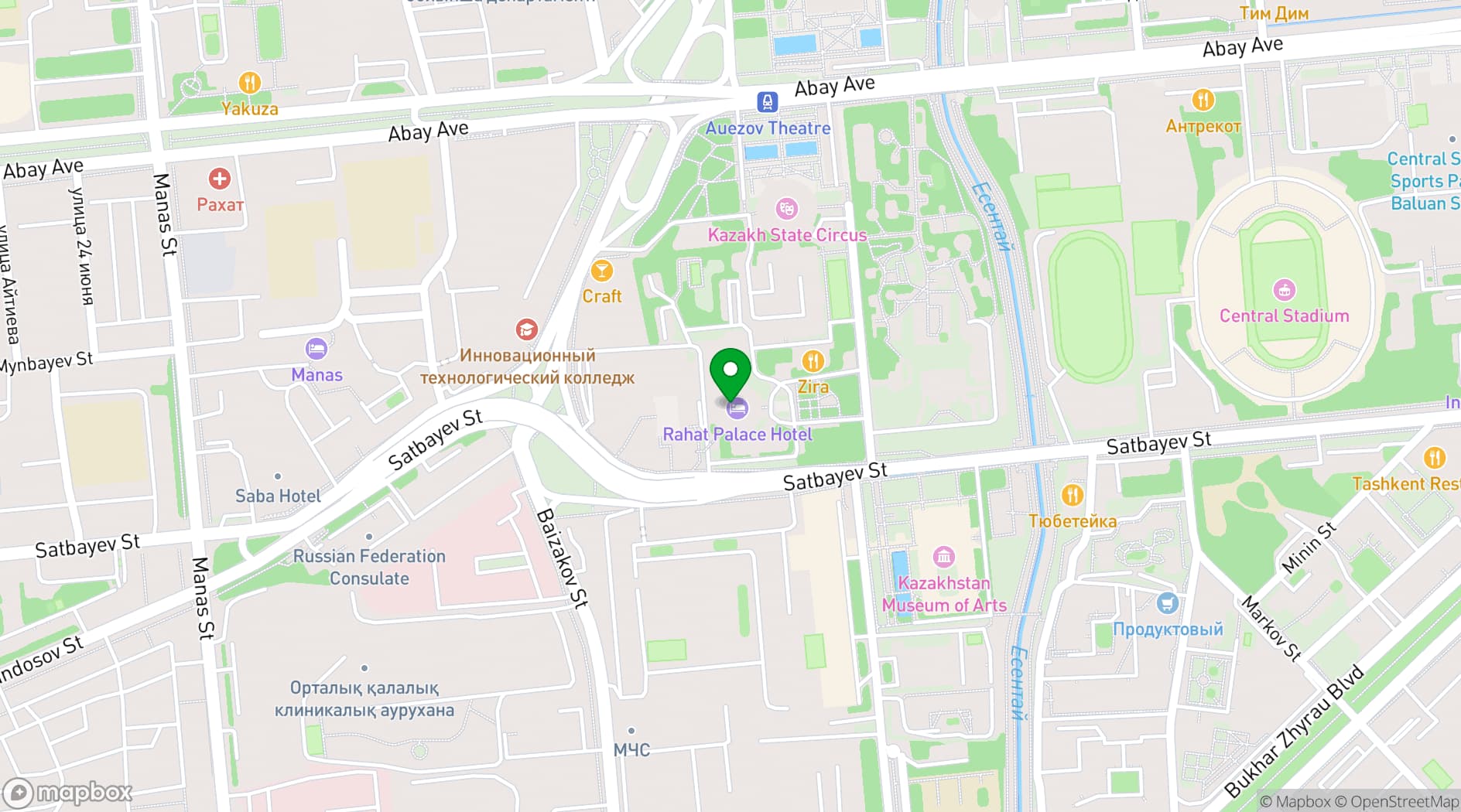 Map showing Rahat Palace Hotel