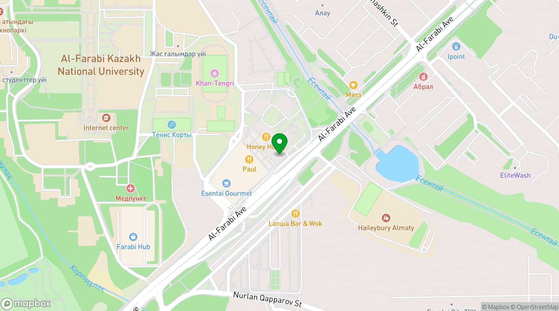 Map showing The Ritz-Carlton, Almaty