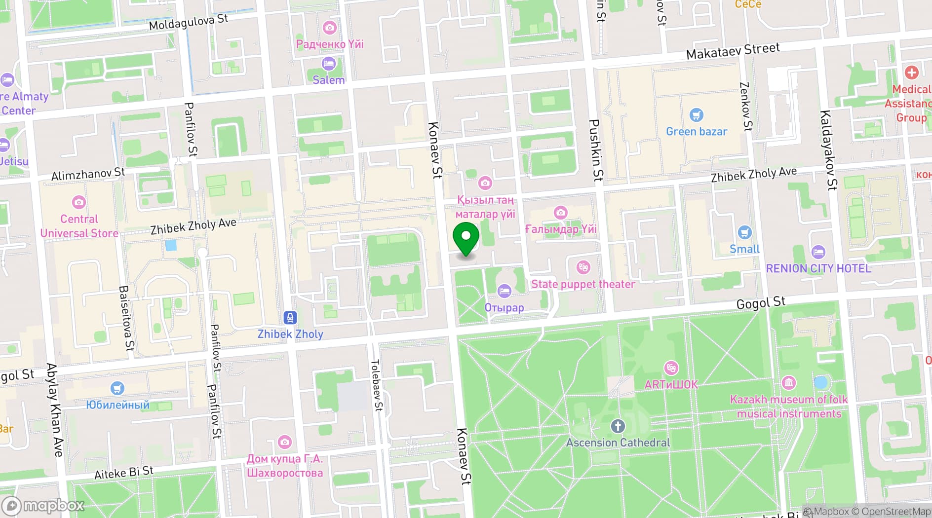 Map showing Park Hotel Almaty