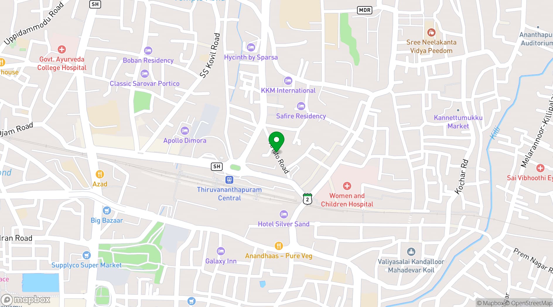 Map showing Hotel Horizon