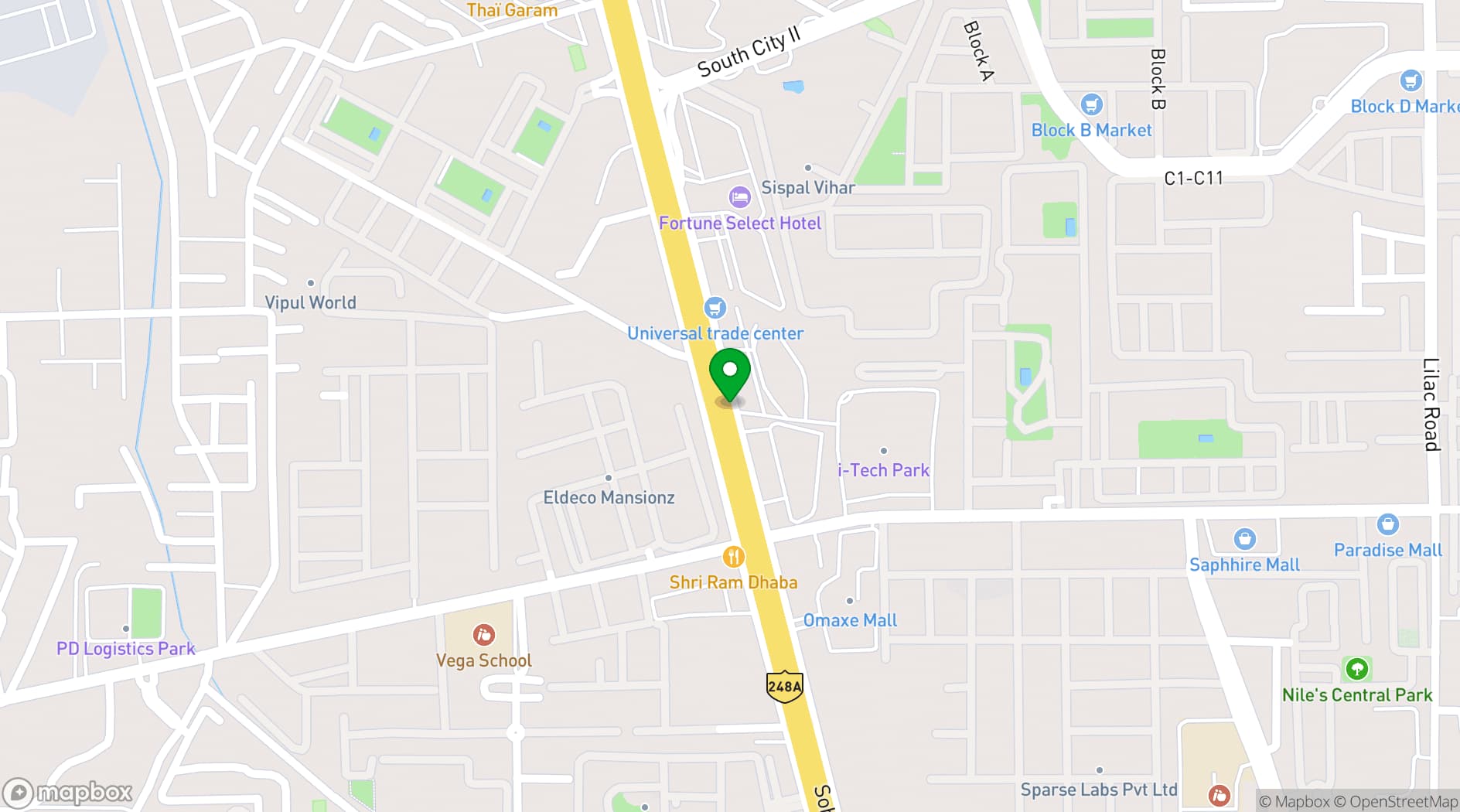 Map showing Hotel Hill Stone Residency