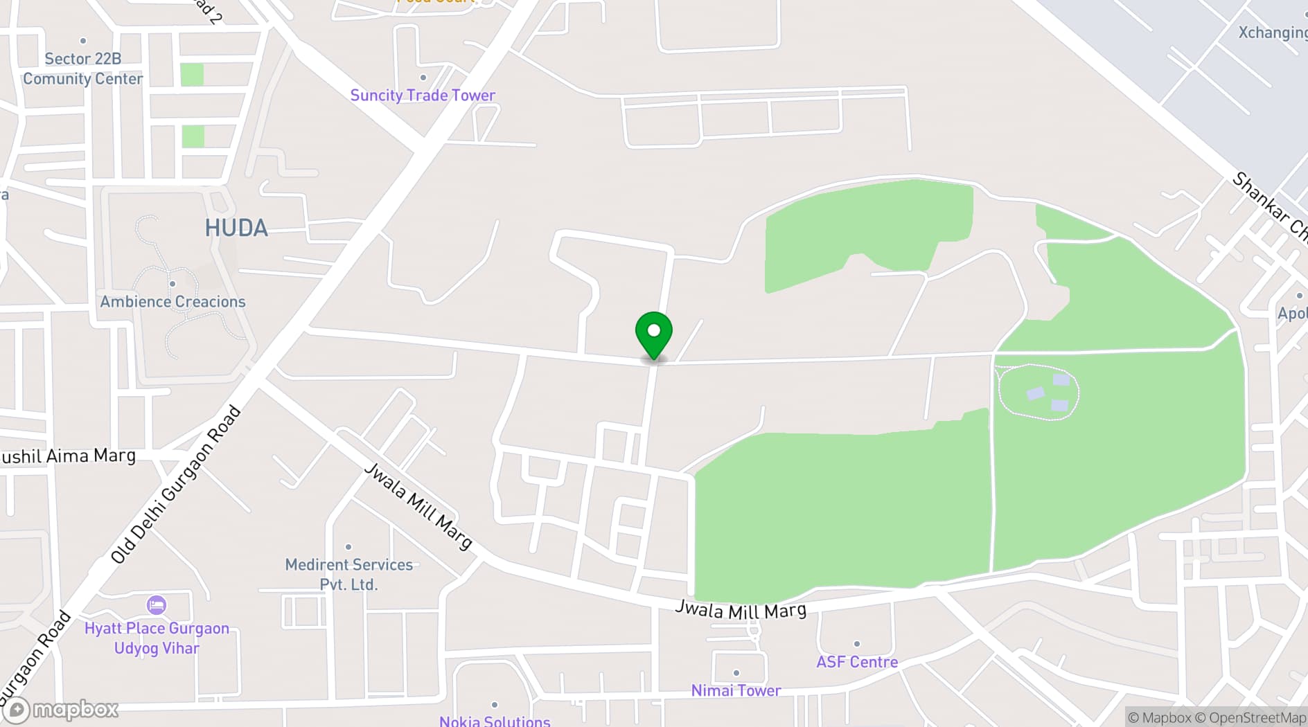 Map showing Udyog Vihar