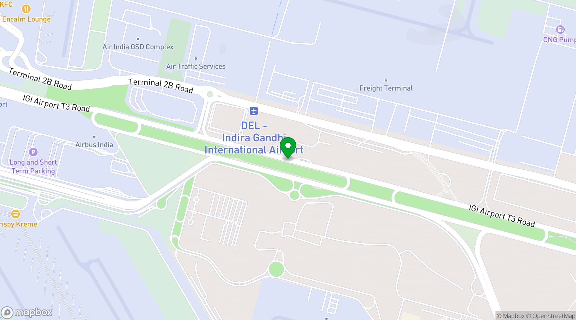 Map showing Radisson Blu Plaza Delhi Airport