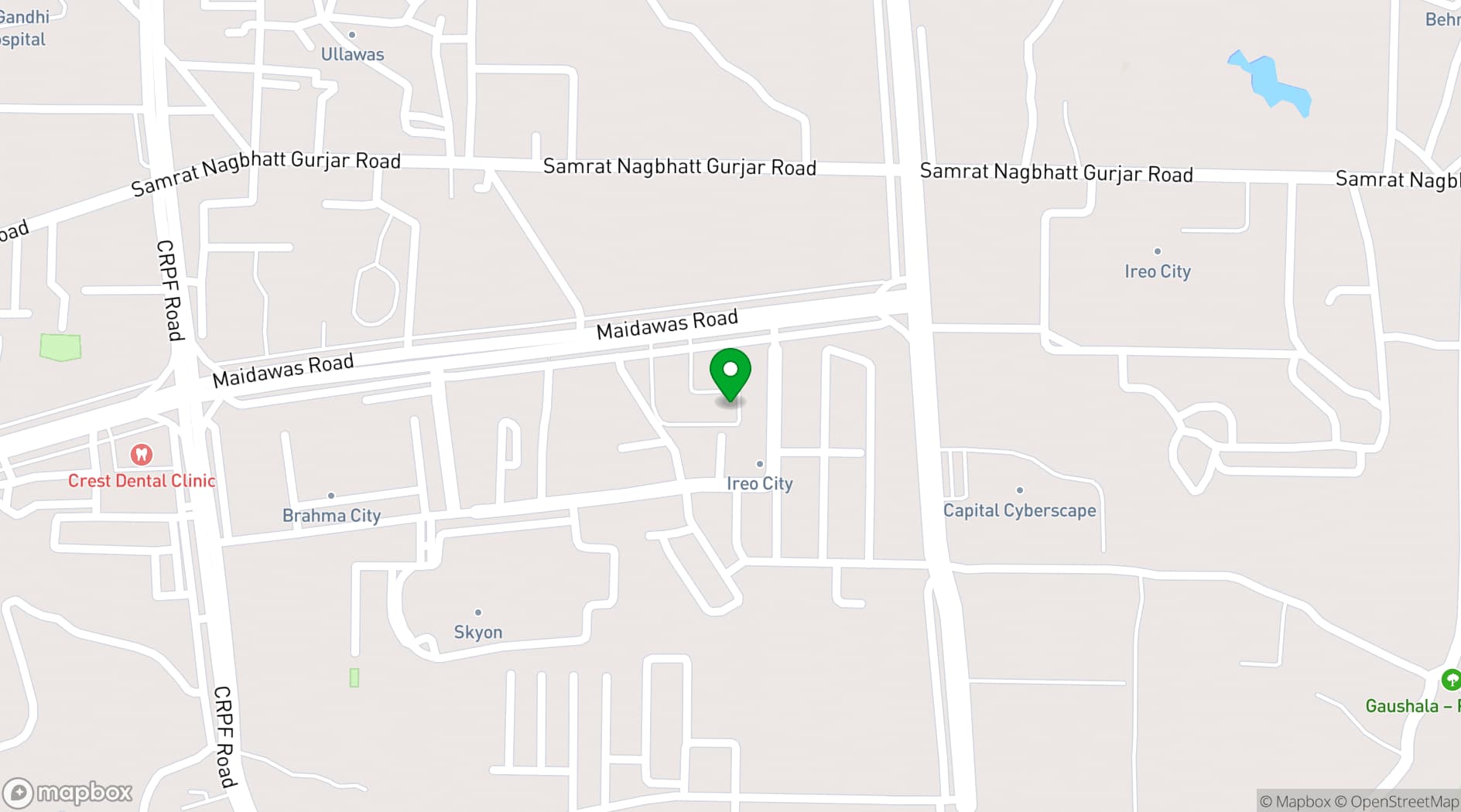 Map showing Lemon Tree Hotel Gurugram