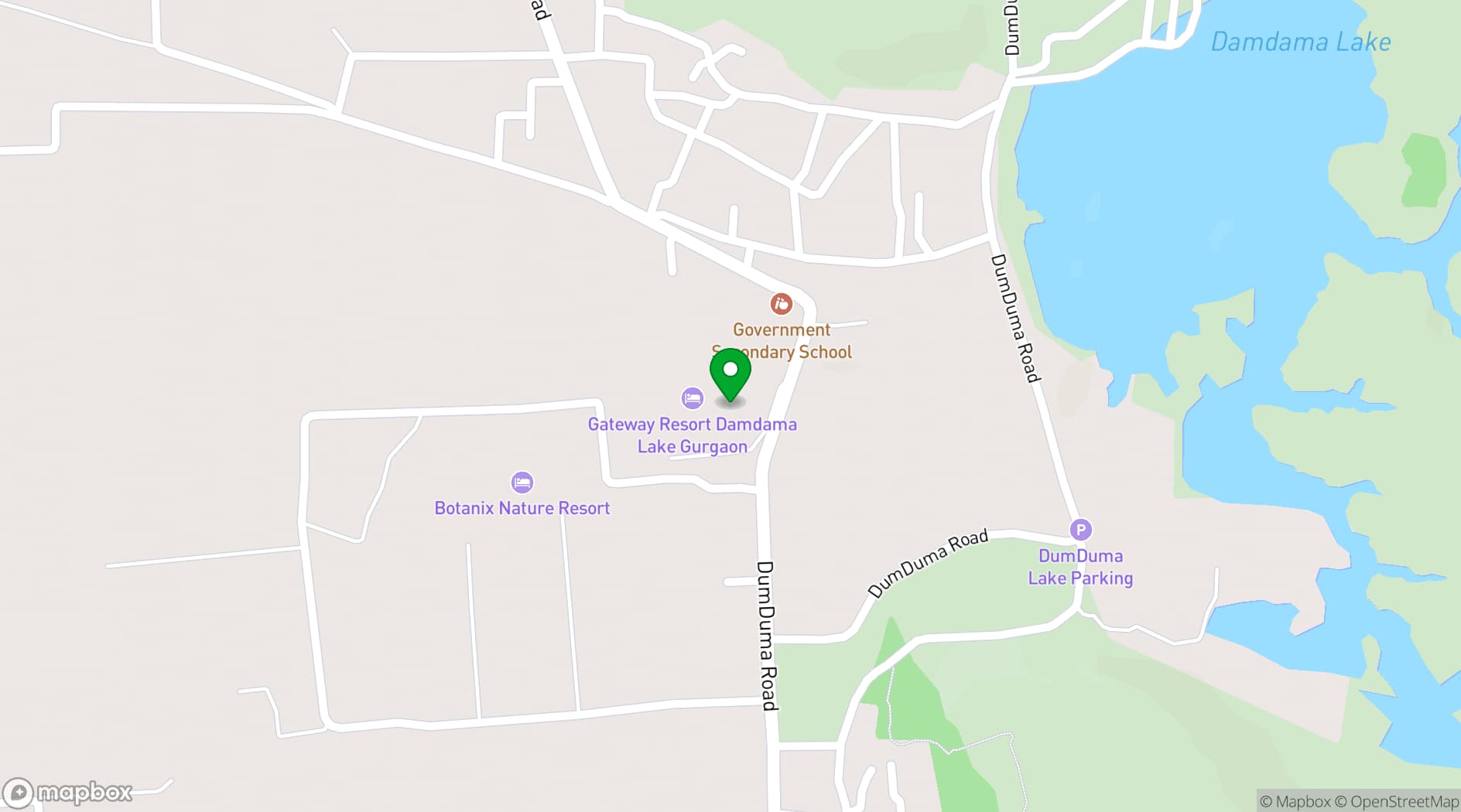 Map showing The Gateway Resort Damdama Lake Gurgaon