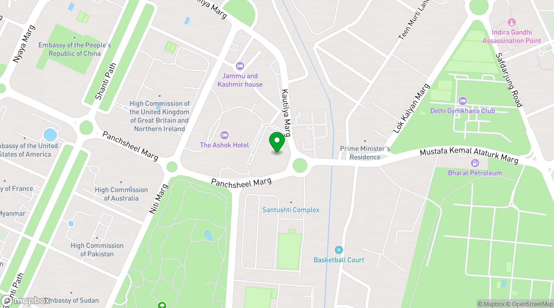 Map showing Hotel Samrat