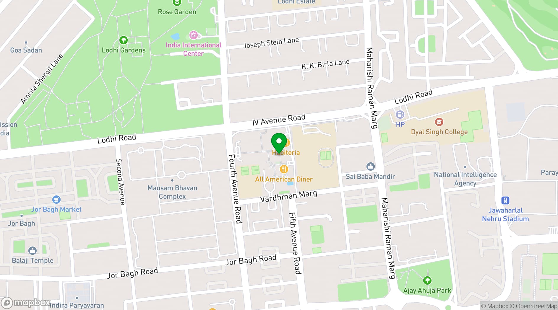 Map showing Casuarina of India Habitat Centre