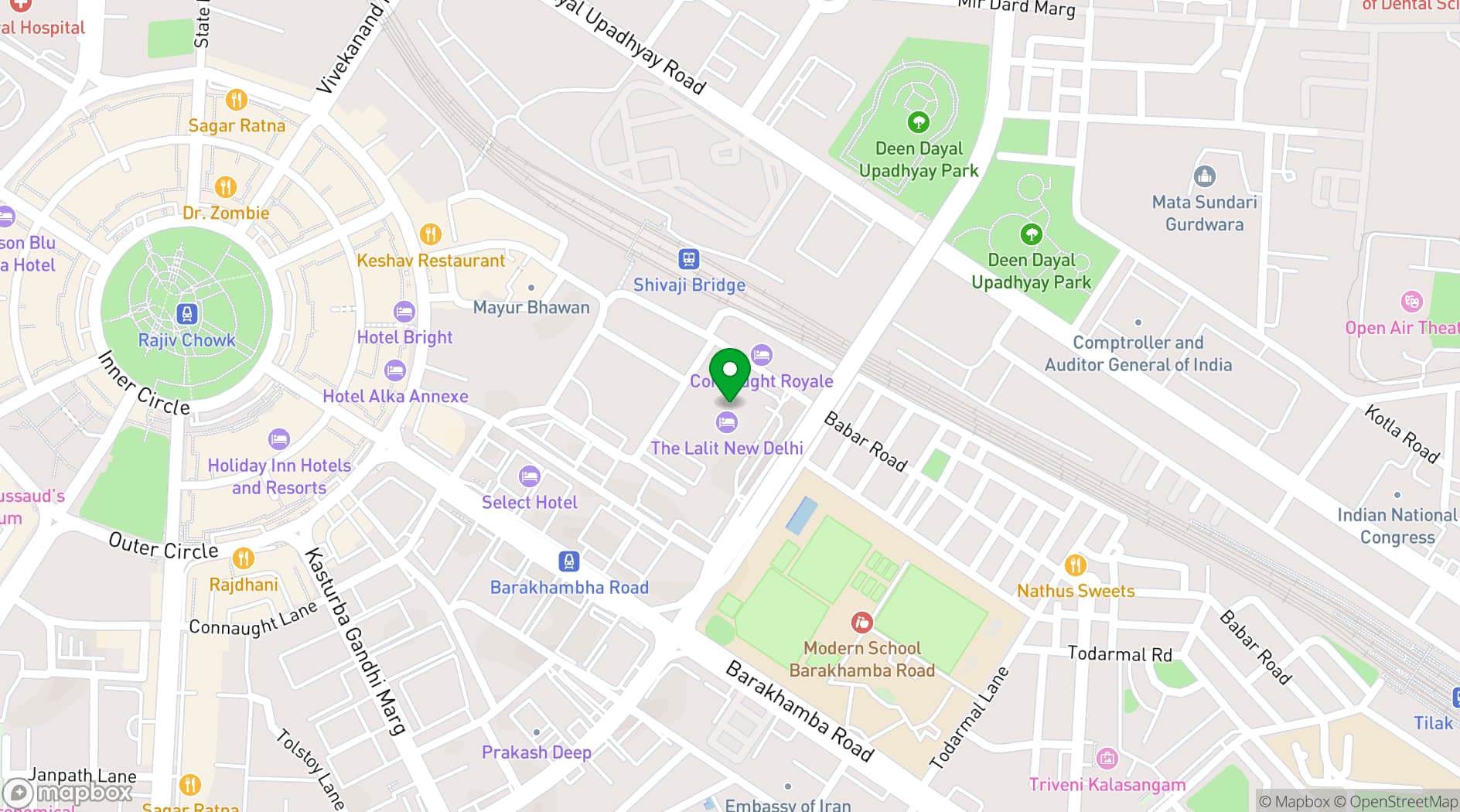 Map showing The LaLiT New Delhi