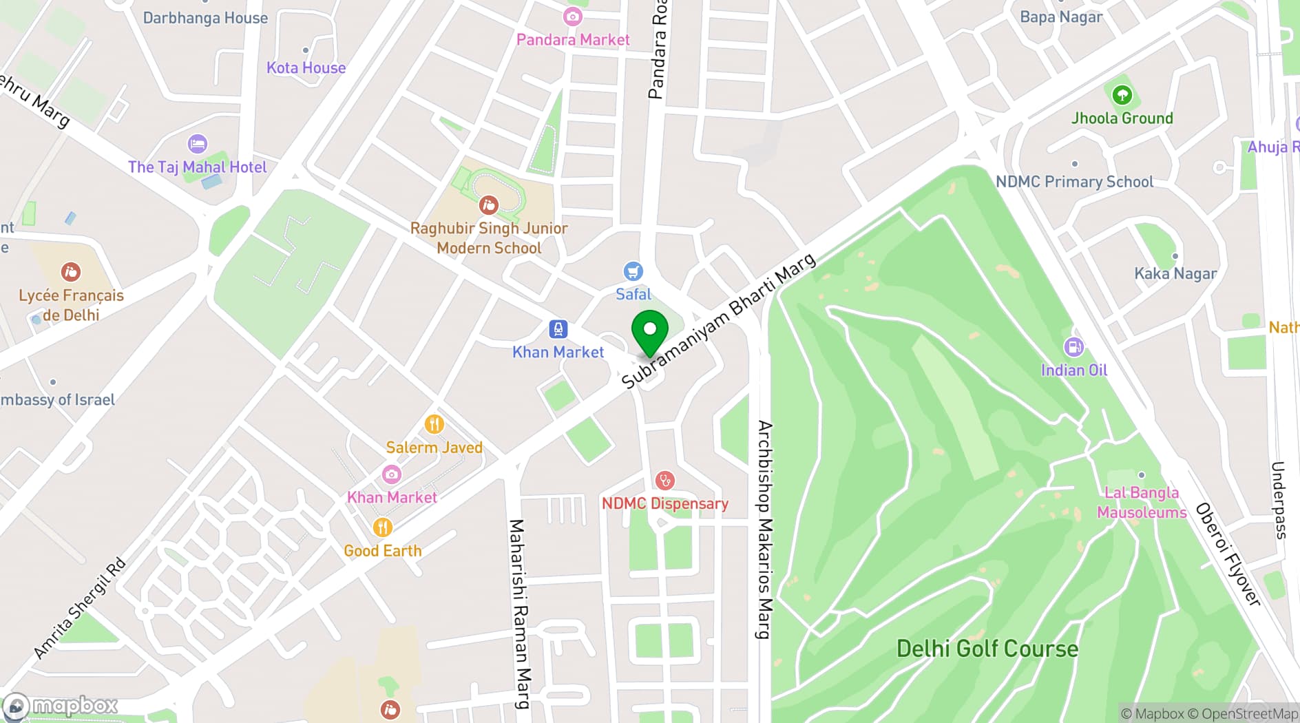Map showing Vivanta Ambassador New Delhi