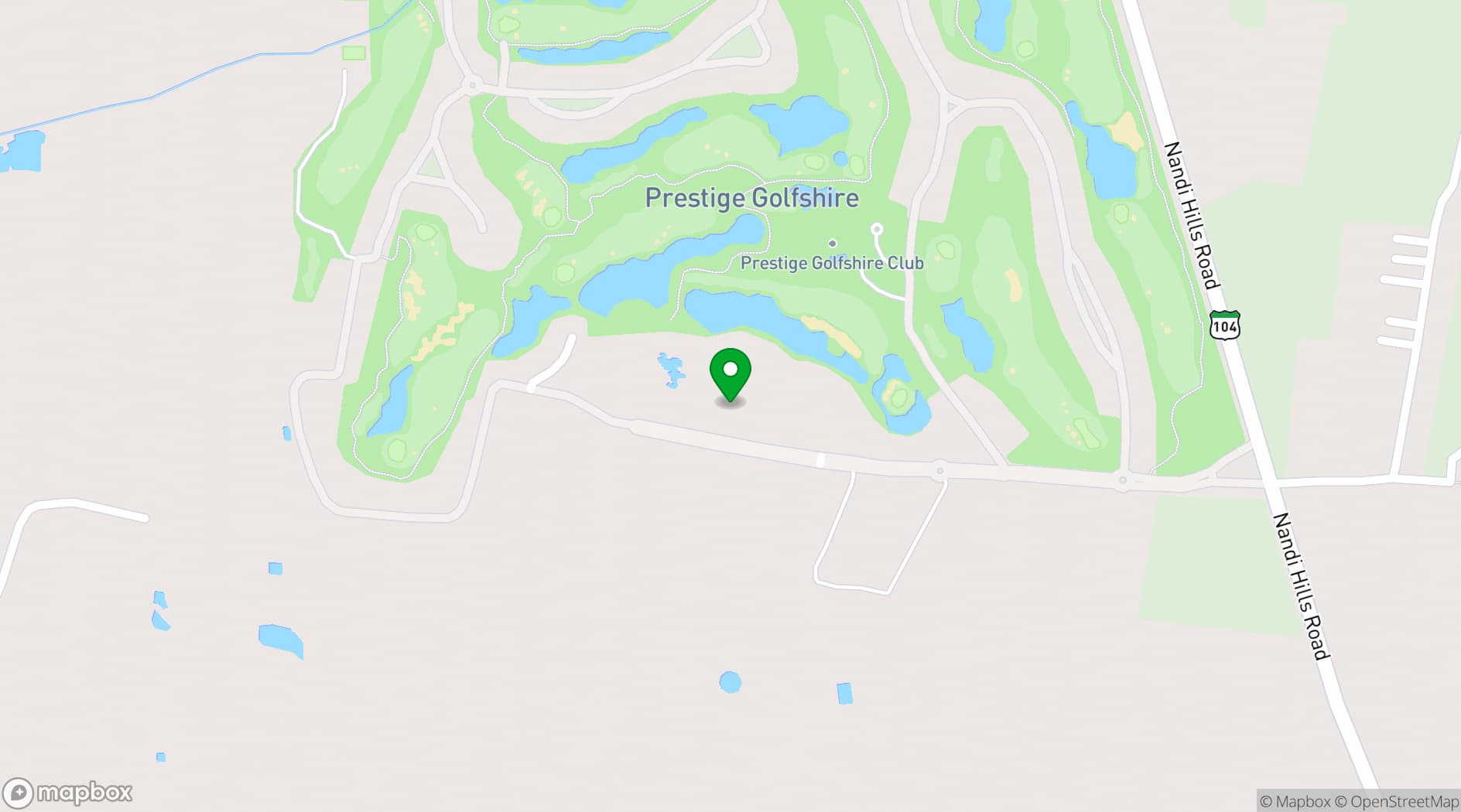 Map showing JW Marriott Bengaluru Prestige Golfshire Resort & Spa