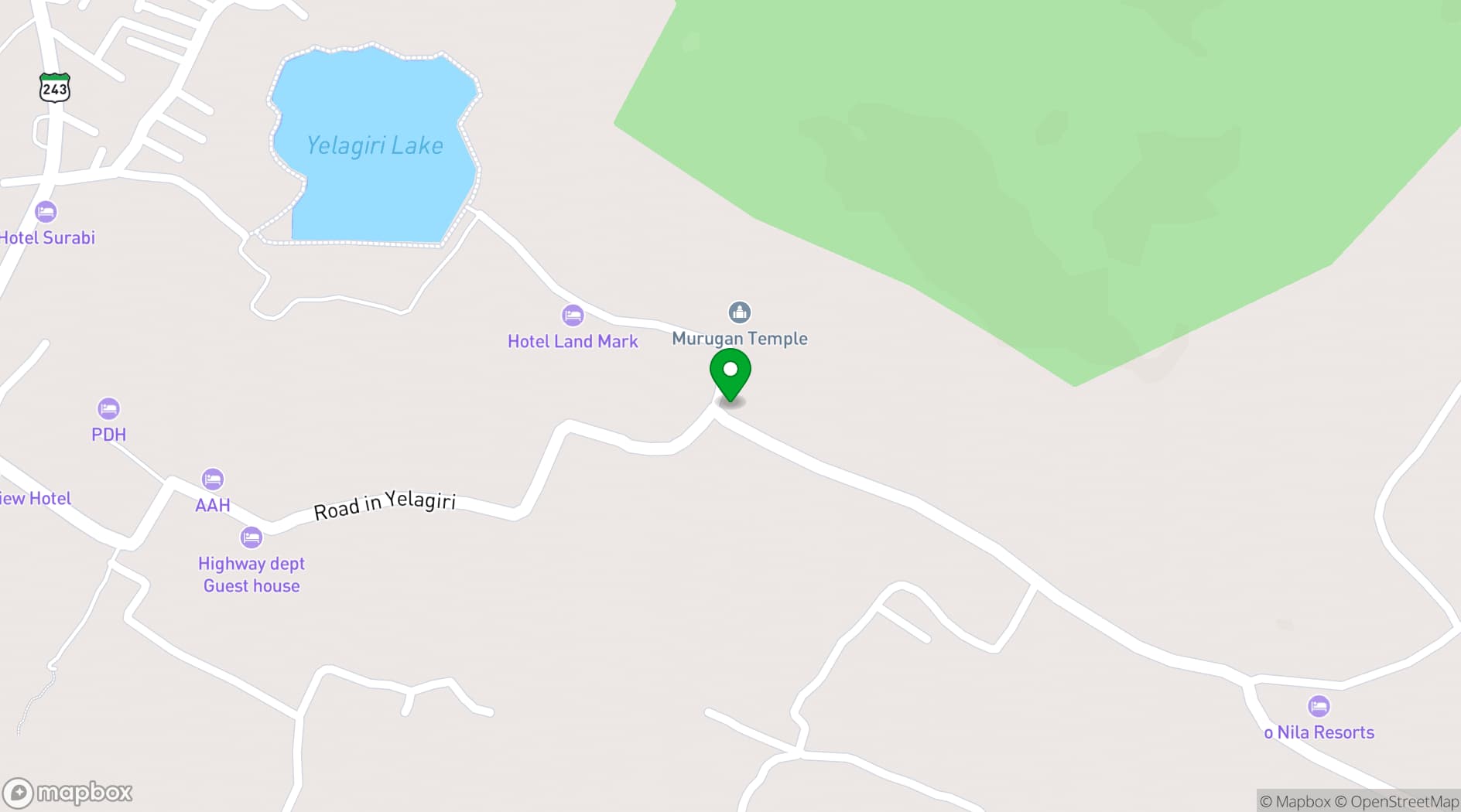 Map showing Sterling Yelagiri