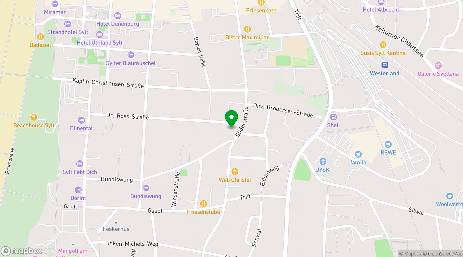Map showing Hotel Jörg Müller