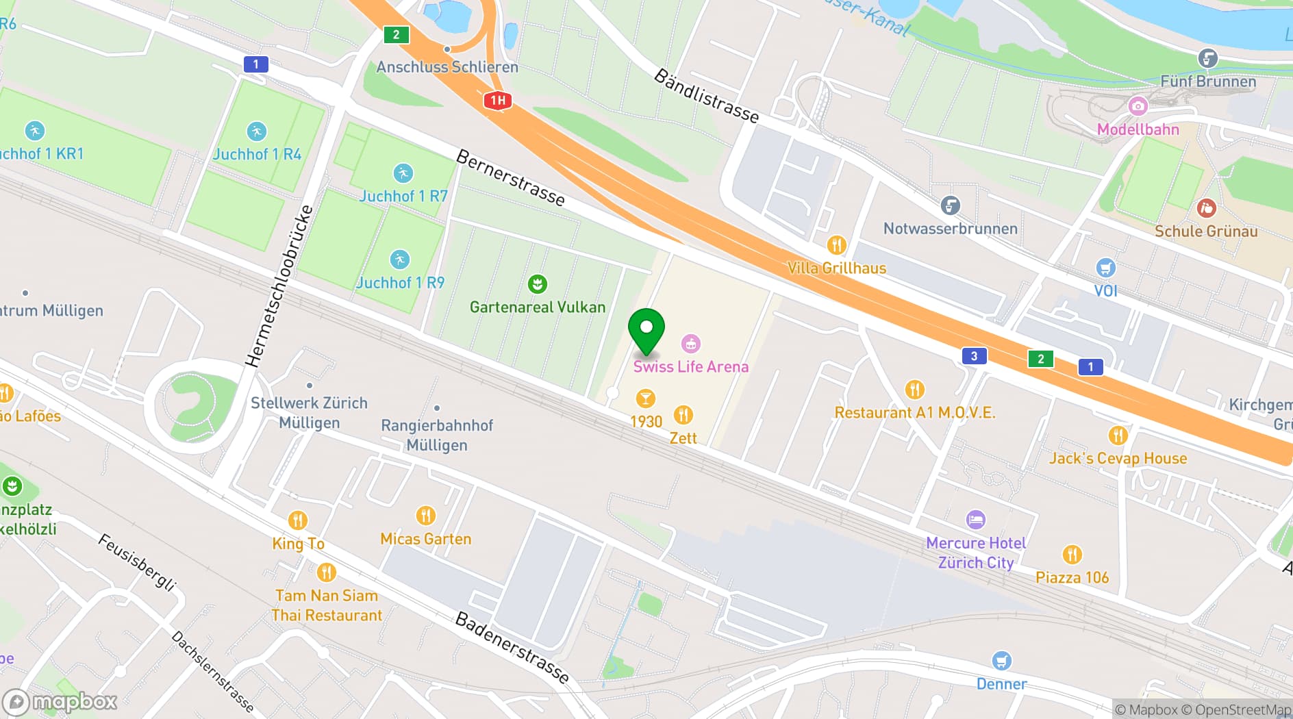 Map showing Swiss Life Arena