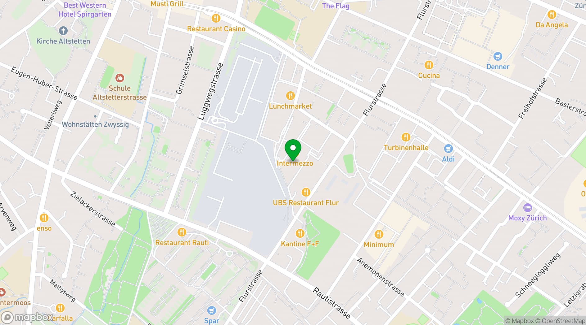 Map showing Placid Boutiquehotel Zürich