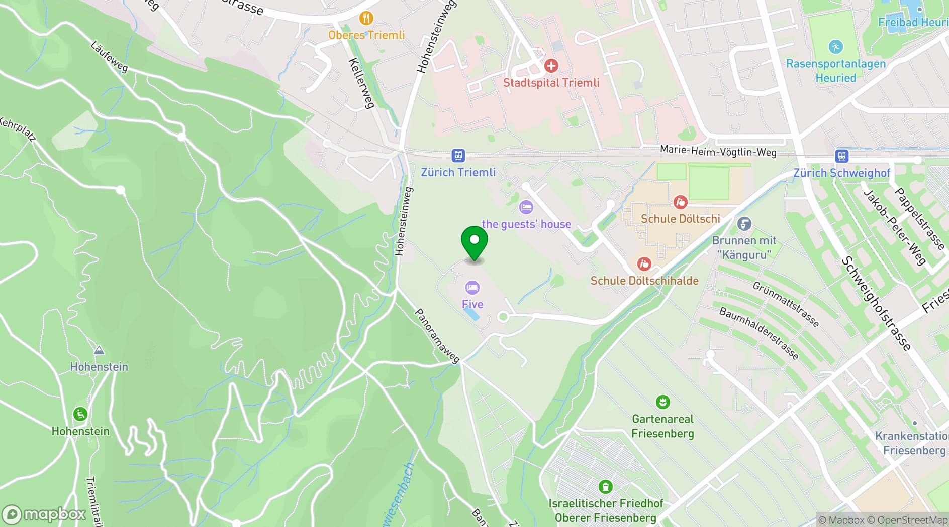 Map showing FIVE Zurich