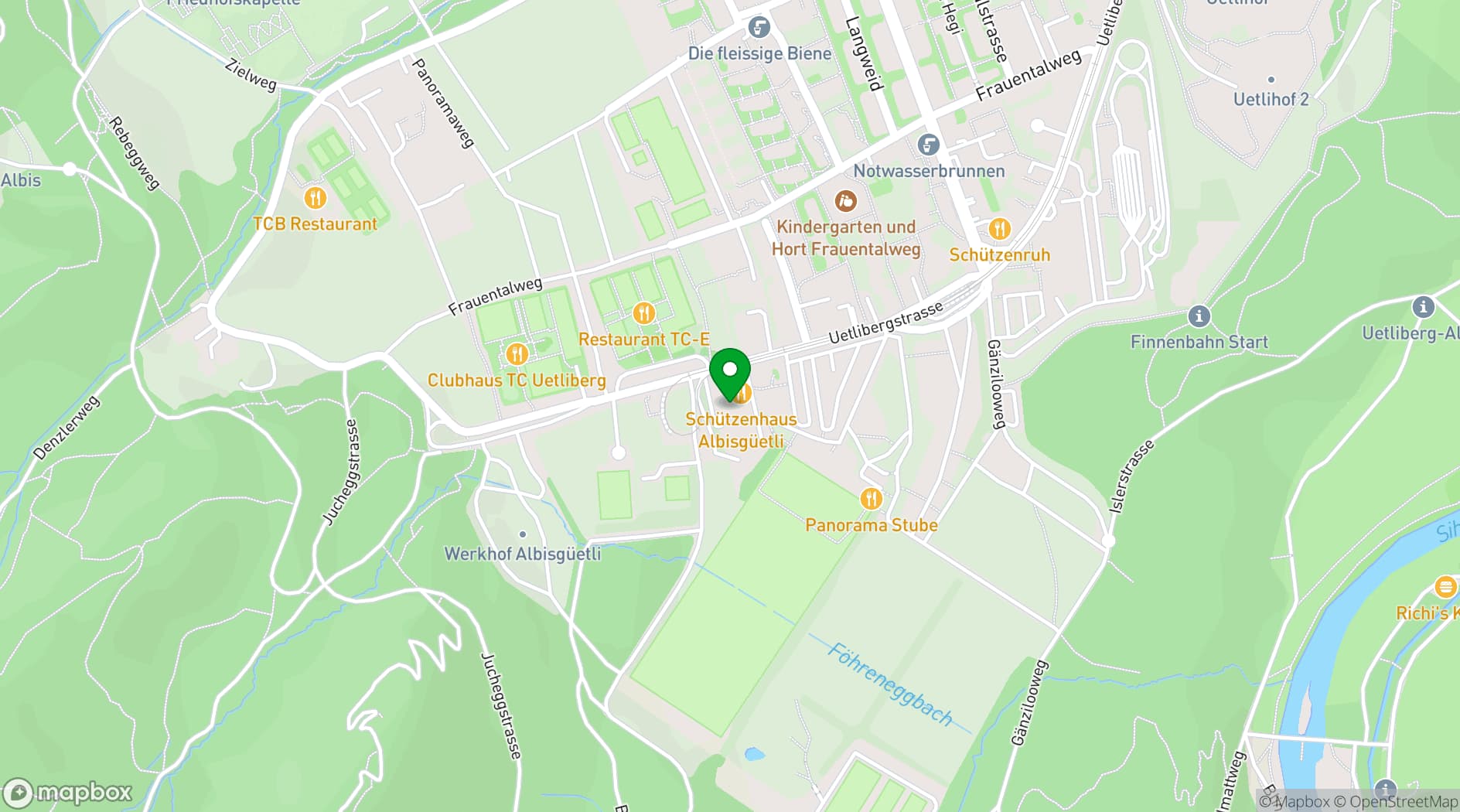 Map showing Gasthaus Albisgütli