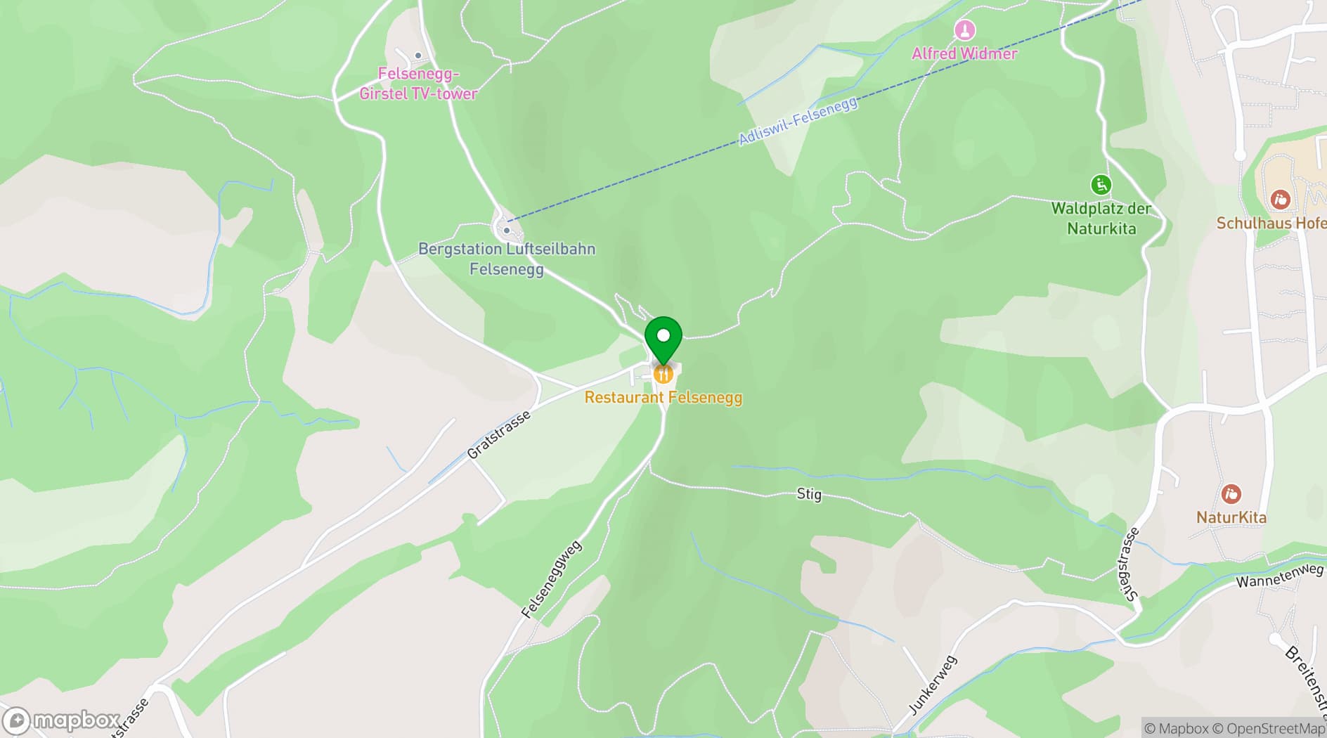 Map showing Felsenegg Seminar Room