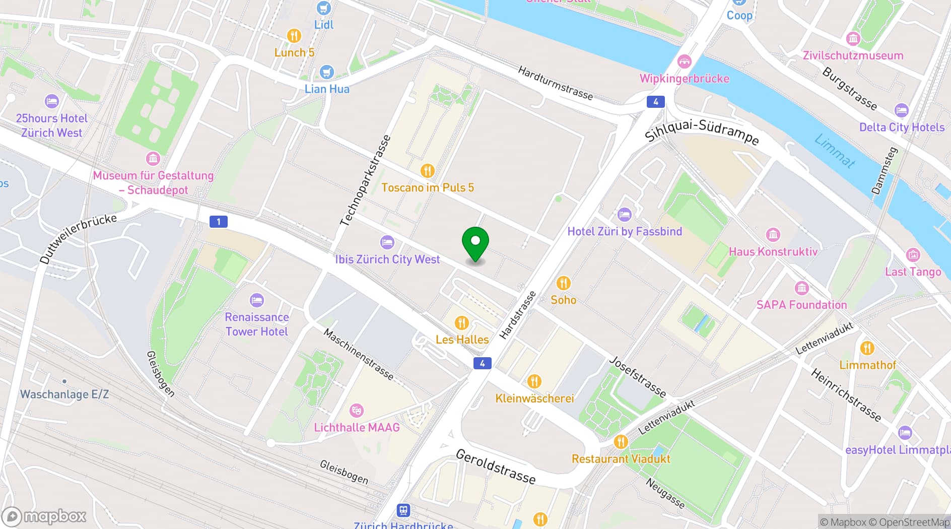 Map showing LaSalle Restaurant