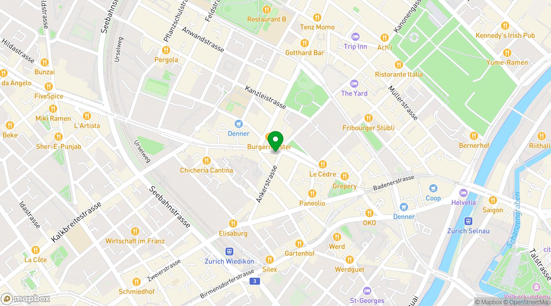 Map showing Plaza Klub