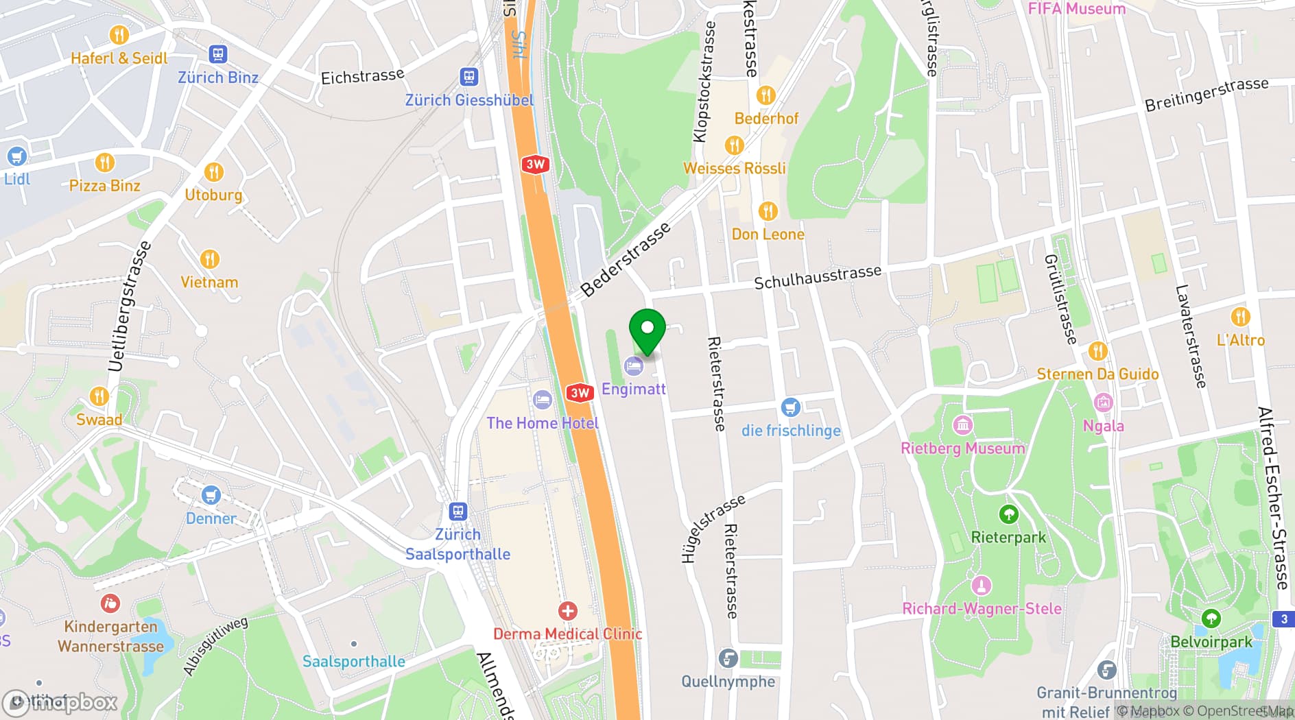Map showing Engimatt City-Gardenhotel