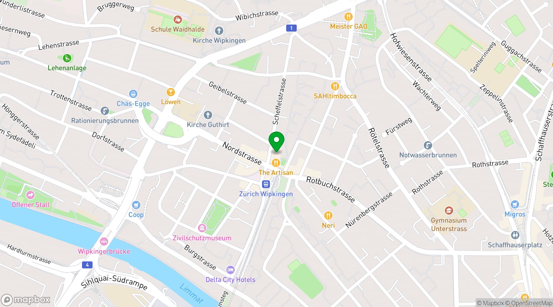 Map showing The Artisan