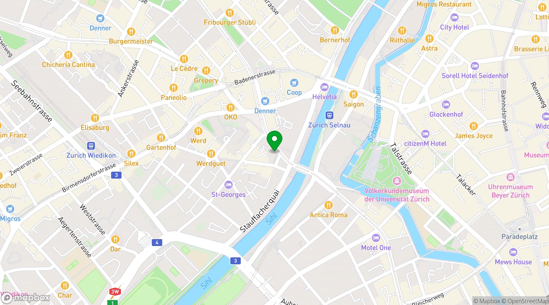 Map showing The Urban