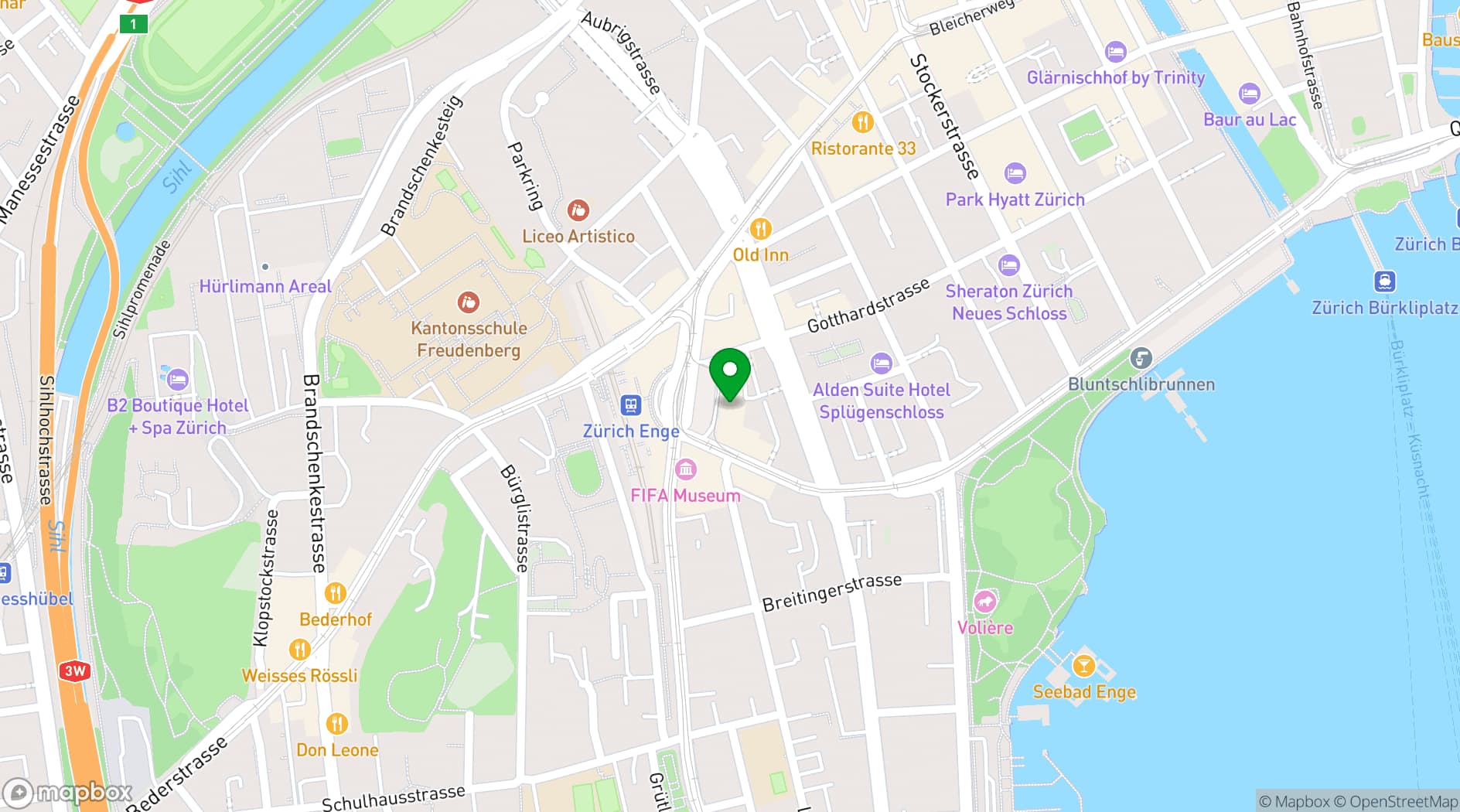 Map showing Tessinerplatz