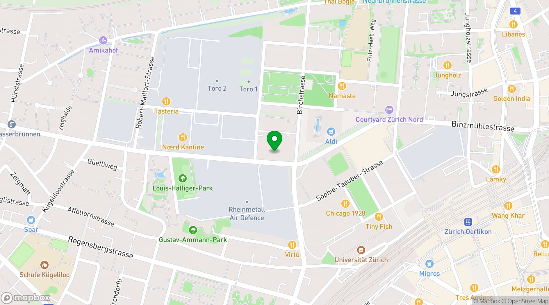 Map showing ETH Zurich