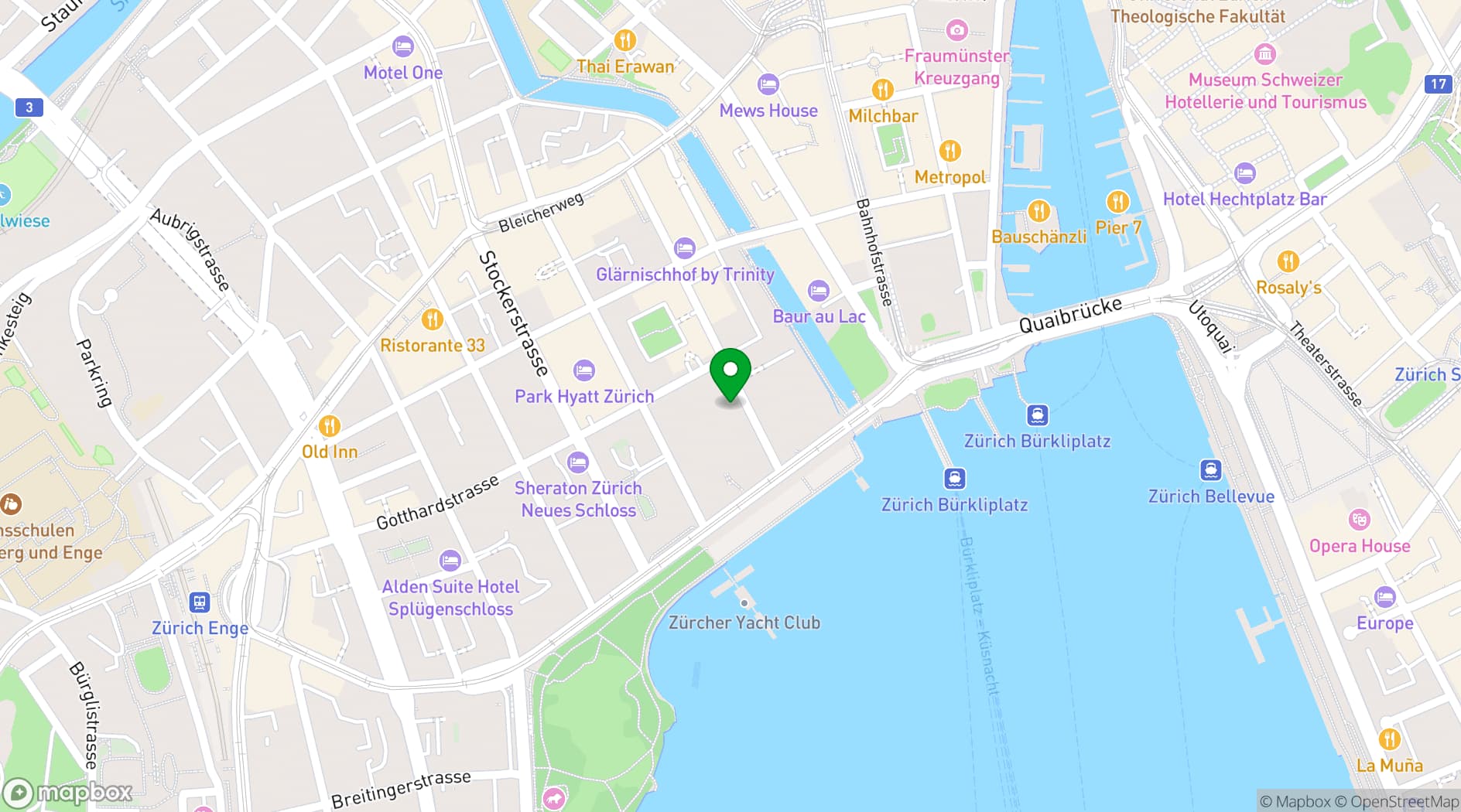 Map showing Tonhalle Zürich