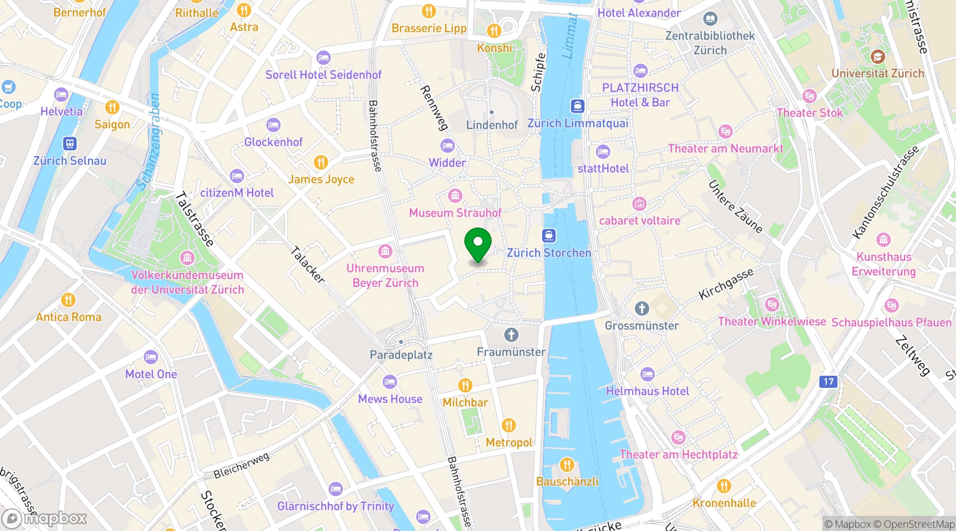 Map showing Hotel St. Peter